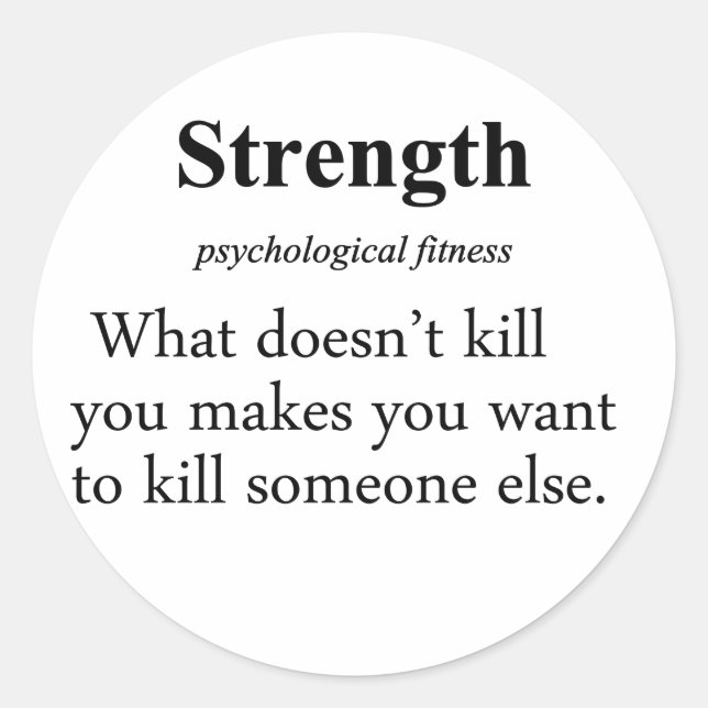 Sticker Rond Définition de la force (Devant)