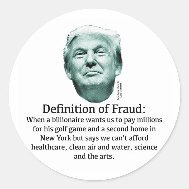 Sticker Rond Définition de la fraude - TRUMP (Devant)