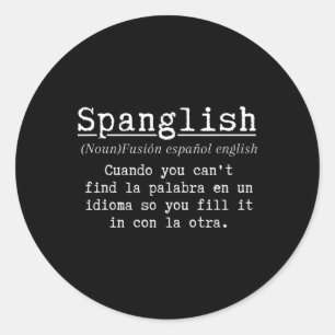Sticker Rond Définition de l'espanglish Professeur d'espagnol d