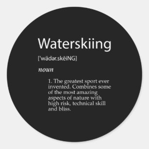Sticker Rond Définition de ski nautique Fête des pères skieur n