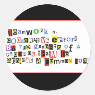 Sticker Rond Définition de travail d'équipe