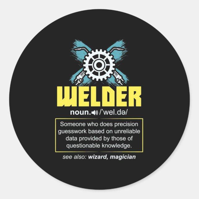 Sticker Rond Définition du soudeur (Devant)