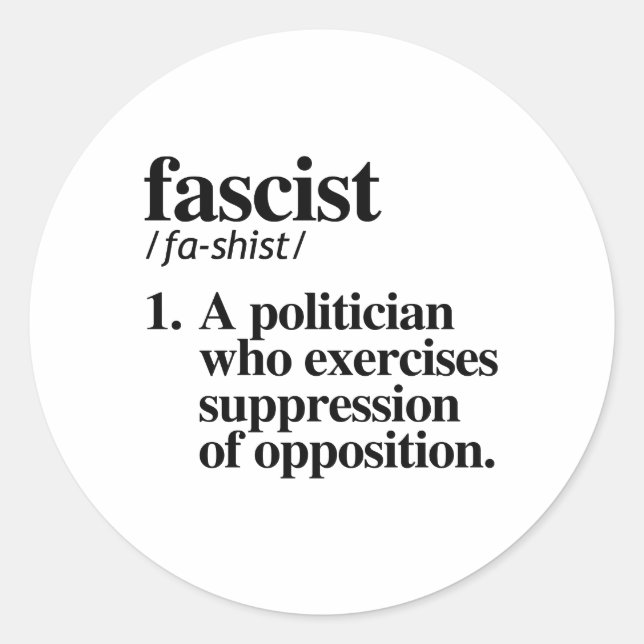Sticker Rond Définition fasciste (Devant)