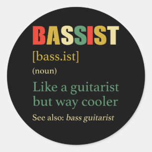 Sticker Rond Définition vintage Baid Pour Lecteur Basse Guitar