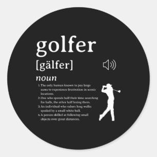 Sticker Rond Définitions de golf amusantes pour les golfeurs - 