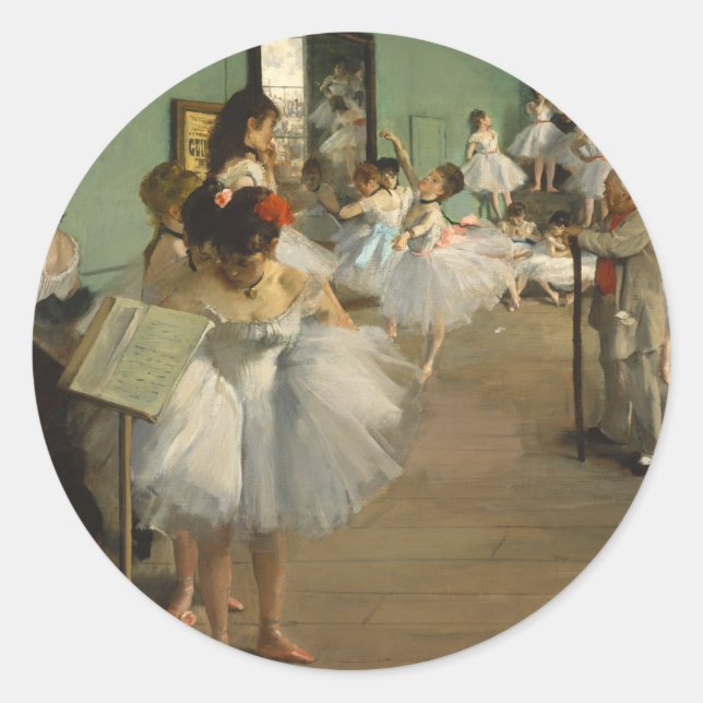 Sticker Rond Degas Classe Danse Danseurs de ballet Ballerina Ar (Devant)