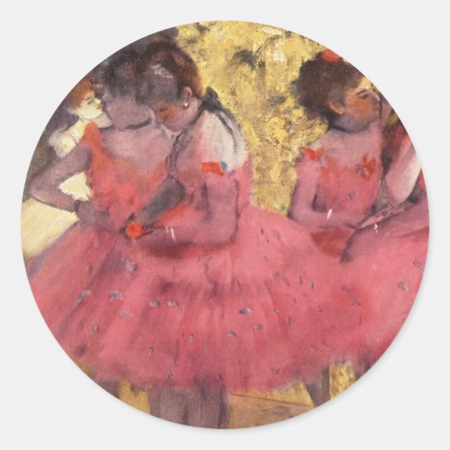 Sticker Rond Degas : Les Danseurs Roses (Devant)
