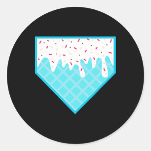 Sticker Rond Dégoulinade drôle de plaque d'accueil - Glace Soft