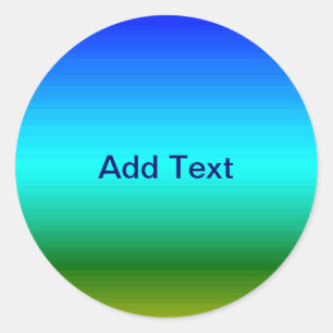 Sticker Rond Dégradé bleu et vert mer et ciel