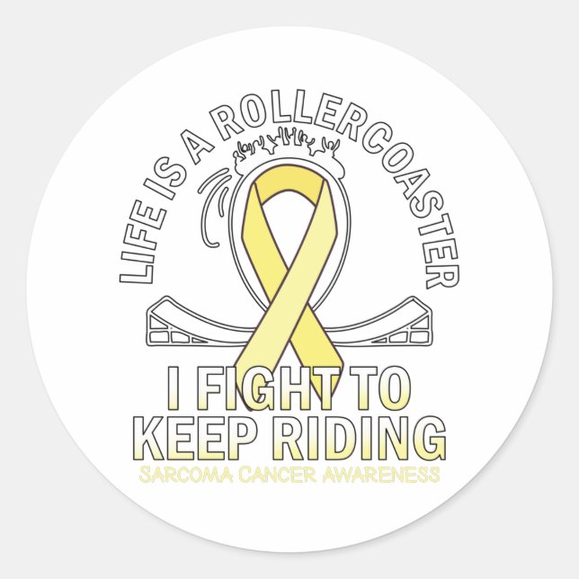 Sticker Rond Dégradé jaune de la sensibilité au cancer du sarco (Devant)