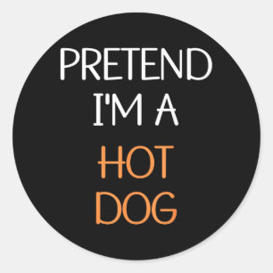 Sticker Rond Déguisement de fête de hot-dog drôle d'Halloween