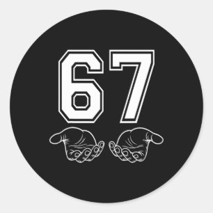 Sticker Rond Déguisement de mème drôle 67 Six Sept Halloween Ge
