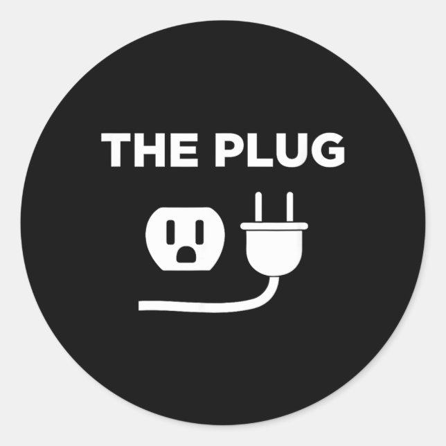 Sticker Rond Déguisement de mème drôle d'Halloween The Plug (Devant)