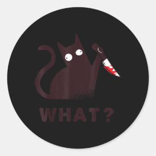 Sticker Rond Déguisement drôle d'Halloween Vêtements Couteau Me
