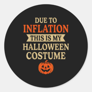 Sticker Rond Déguisement drôle d'inflation Halloween Couple Ass