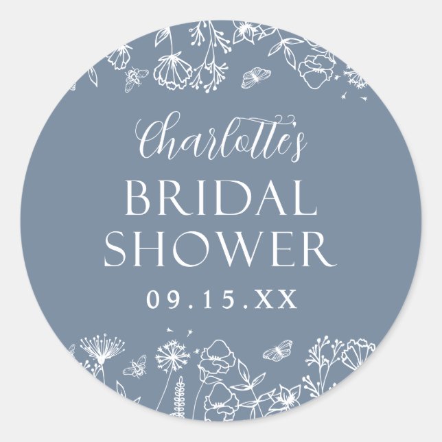 Sticker Rond Déjeuner de mariage floral élégant (Devant)