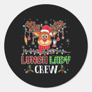 Sticker Rond Déjeuner Lady Crew Reindeer Cafétéria Lady Xmas Ho
