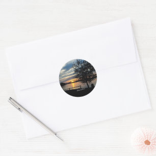 Sticker Rond Delaware River, photo pittoresque,