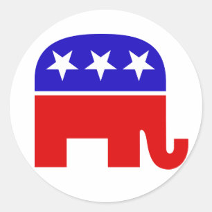Sticker rond d'éléphant républicain