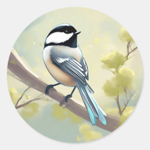 Sticker Rond Délicat oiseau de poulet