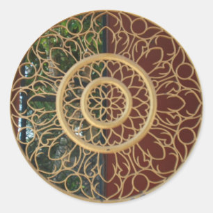 Sticker Rond délicatesse ronde or