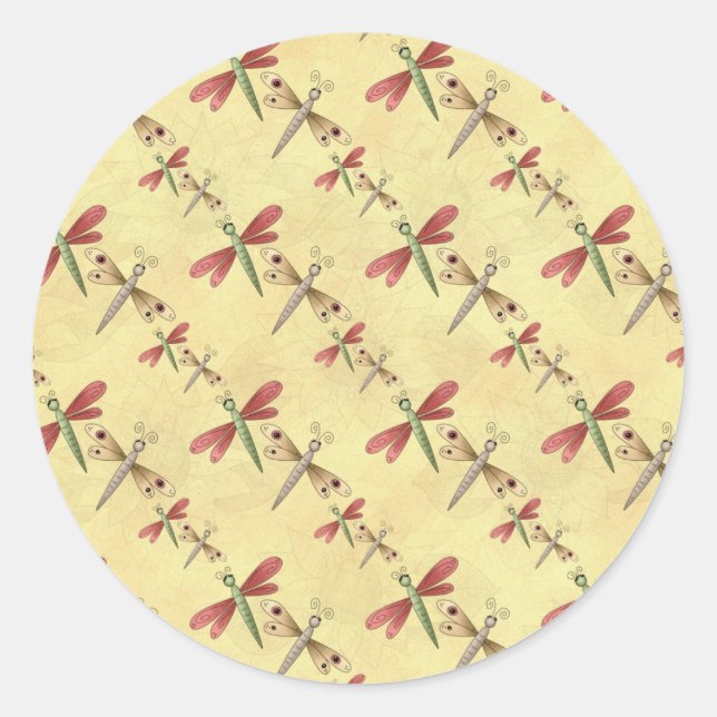 Sticker Rond Délice de libellule (Devant)