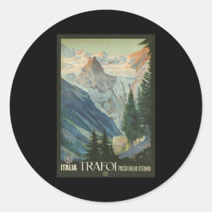 Sticker Rond Dello Stelvio de Trafoi Passo