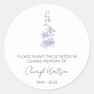 Sticker Rond Delphinium | Paquet de graines de souvenir simple