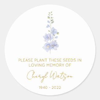 Sticker Rond Delphinium | Paquet de graines de souvenir simple