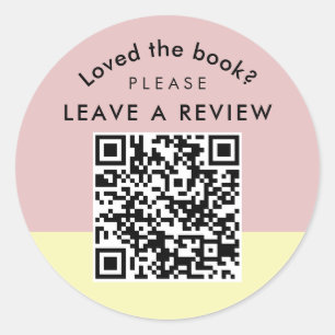 Sticker Rond Demande de critique de livre par l'auteur QR Code 