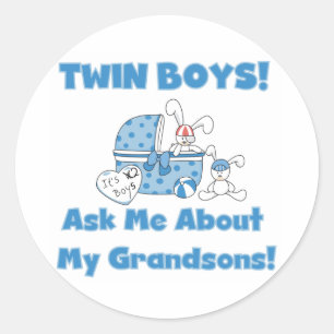 Sticker Rond Demander à propos de My Twin Grandsons