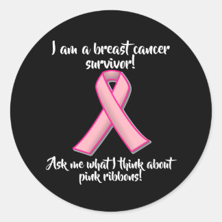 Sticker Rond Demandez à un survivant du cancer du sein à propos