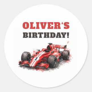 Sticker Rond Démarrez vos moteurs ! Anniversaire de voiture de