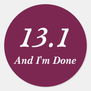 Sticker Rond Demi d'autocollant 13,1 de marathoniens