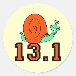 Sticker Rond Demi de marathon drôle