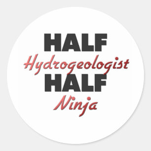 Sticker Rond Demi-hydrogéologue Half Ninja