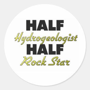 Sticker Rond Demi-hydrogéologue Half Rock Star
