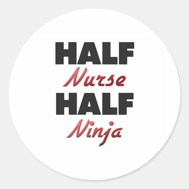 Sticker Rond Demi-infirmière moitié Ninja (Devant)