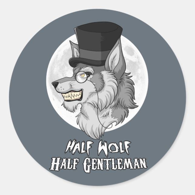 Sticker Rond Demi-loup demi-gentilhomme (Devant)