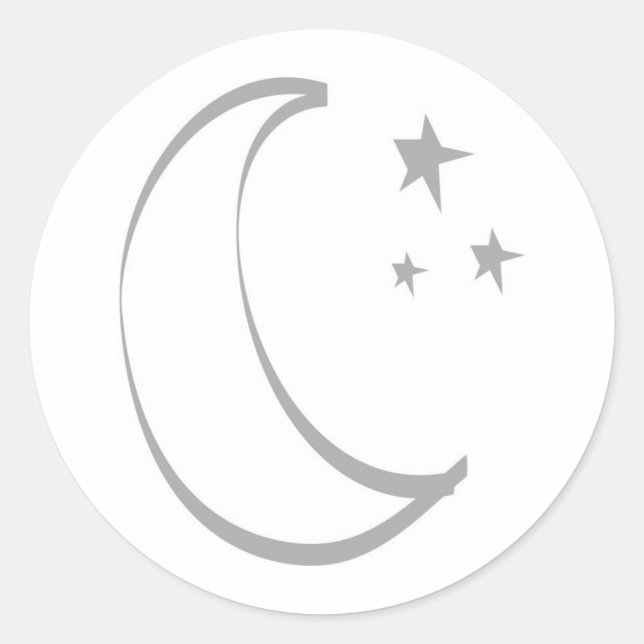 Sticker Rond Demi-lune avec étoiles stylisées (Devant)