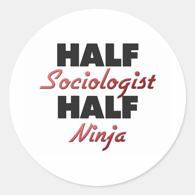 Sticker Rond Demi-sociologue Half Ninja (Devant)