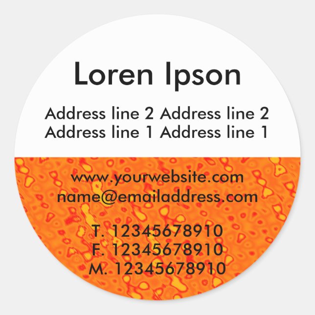 Sticker Rond Demi-texture et blanc 01 Entreprise / Profil (Devant)