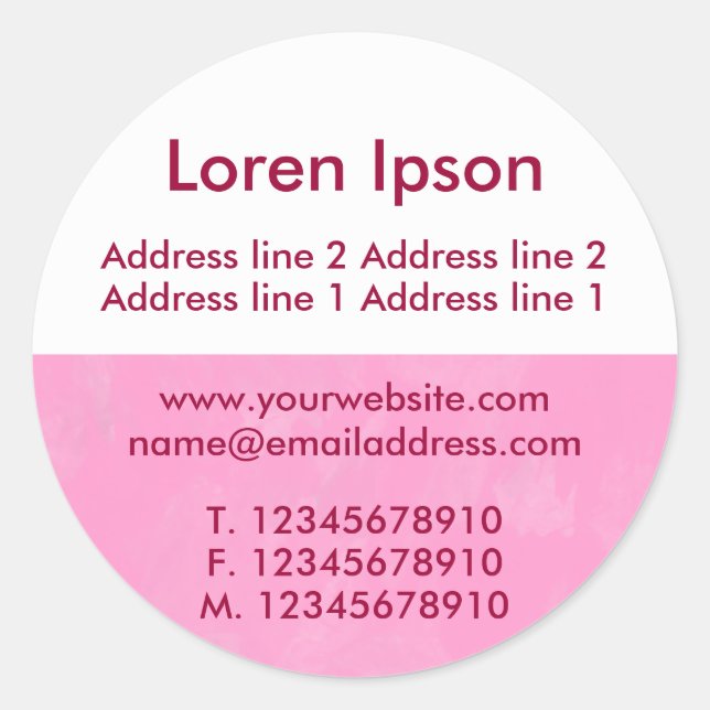 Sticker Rond Demi-texture et blanc 06 Entreprise / Profil (Devant)