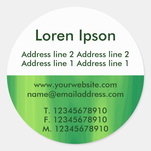 Sticker Rond Demi-texture et blanc 07 Entreprise / Profil (Devant)