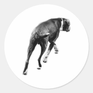 Sticker Rond Demi-tour - B&W Silhouette