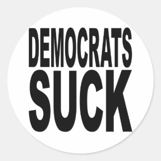 Sticker Rond Démocrate Suck
