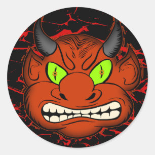 Sticker Rond Démon diabolique