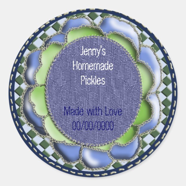 Sticker Rond denim rosette (Devant)