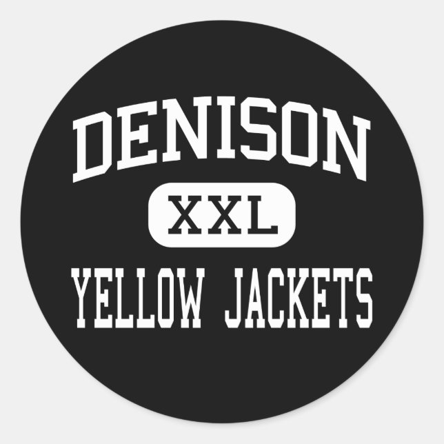 Sticker Rond Denison - Vestes Jaunes - High - Denison Texas (Devant)