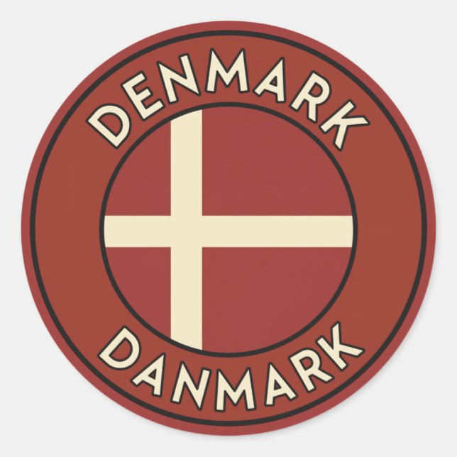 Sticker Rond Denmark Danmark  (Devant)